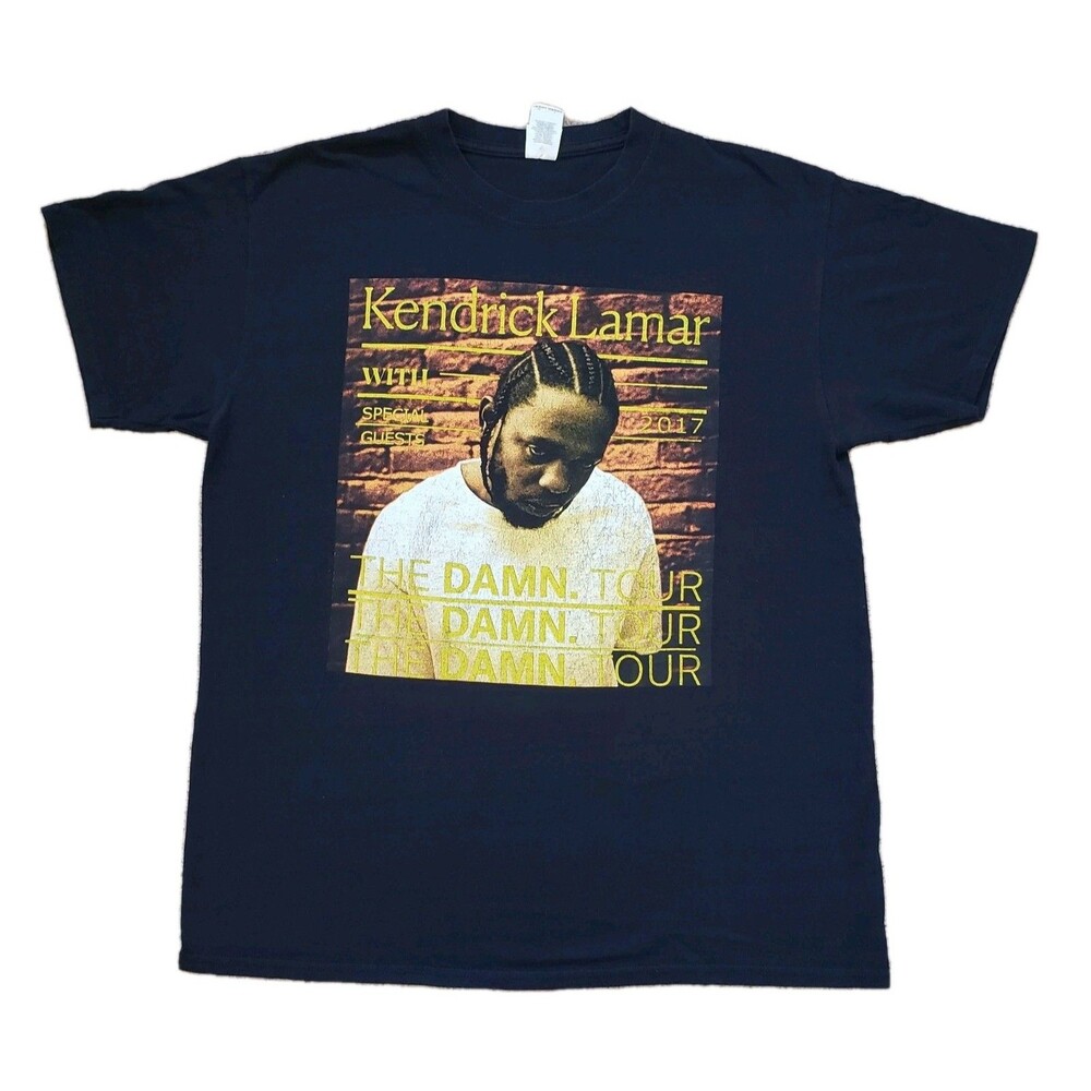 Kendrick Lamar 2017 The Damn. Tour Size Large Mens Black Double Side T-Shirt YG
